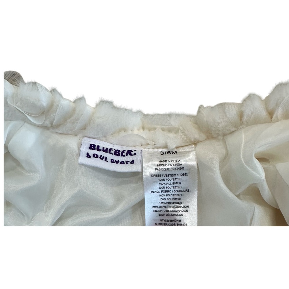 Blueberi Boulevard White Floral rose infant 3-6 mo off white dress lace Coat - Picture 3 of 4